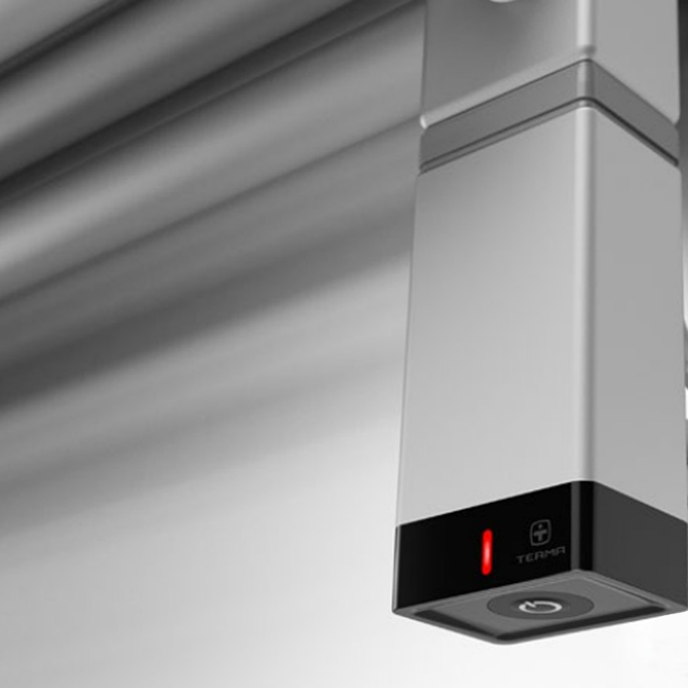 WWVON139050K9M5E8P Рушникосушка електрична Terma VIVO ONE 1390*500, колір RAL 9005 mat (чорний мат), підключення E8, 600 W, прихований монтаж (1 сорт)