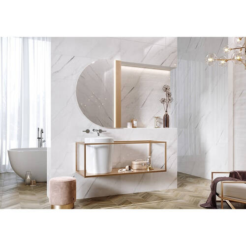 Плитка Opoczno Pl+ Carrara Chic White Chevron Structure Glossy 29x89 см, фото 2