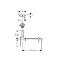 Сифон для раковины Geberit 151.020.21.1 с соединительным элементом и крышкой сливного отверстия, хром глянцевый, фото №3