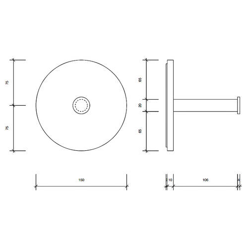 Тримач для туалетного паперу Decor Walther Stone TPH1 0974454 без кришки, білий матовий/хром, фото 2