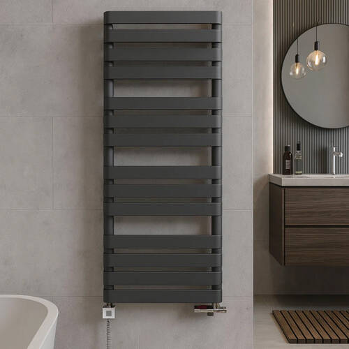 Рушникосушарка комбінована Terma Warp T 1110х500 мм колір Metallic Grey підключення Z8, фото 1