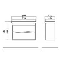 Тумба Аква Родос Альфа 7668 підвісна біла з раковиною Еліт 80 см, фото №6