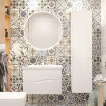 Тумба Аква Родос Альфа 7668 підвісна біла з раковиною Еліт 80 см, фото №7