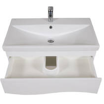 Тумба Аква Родос Альфа 7668 підвісна біла з раковиною Еліт 80 см, фото №3