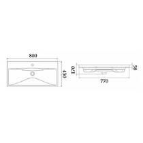 Тумба Аква Родос Альфа 7668 підвісна біла з раковиною Еліт 80 см, фото №5