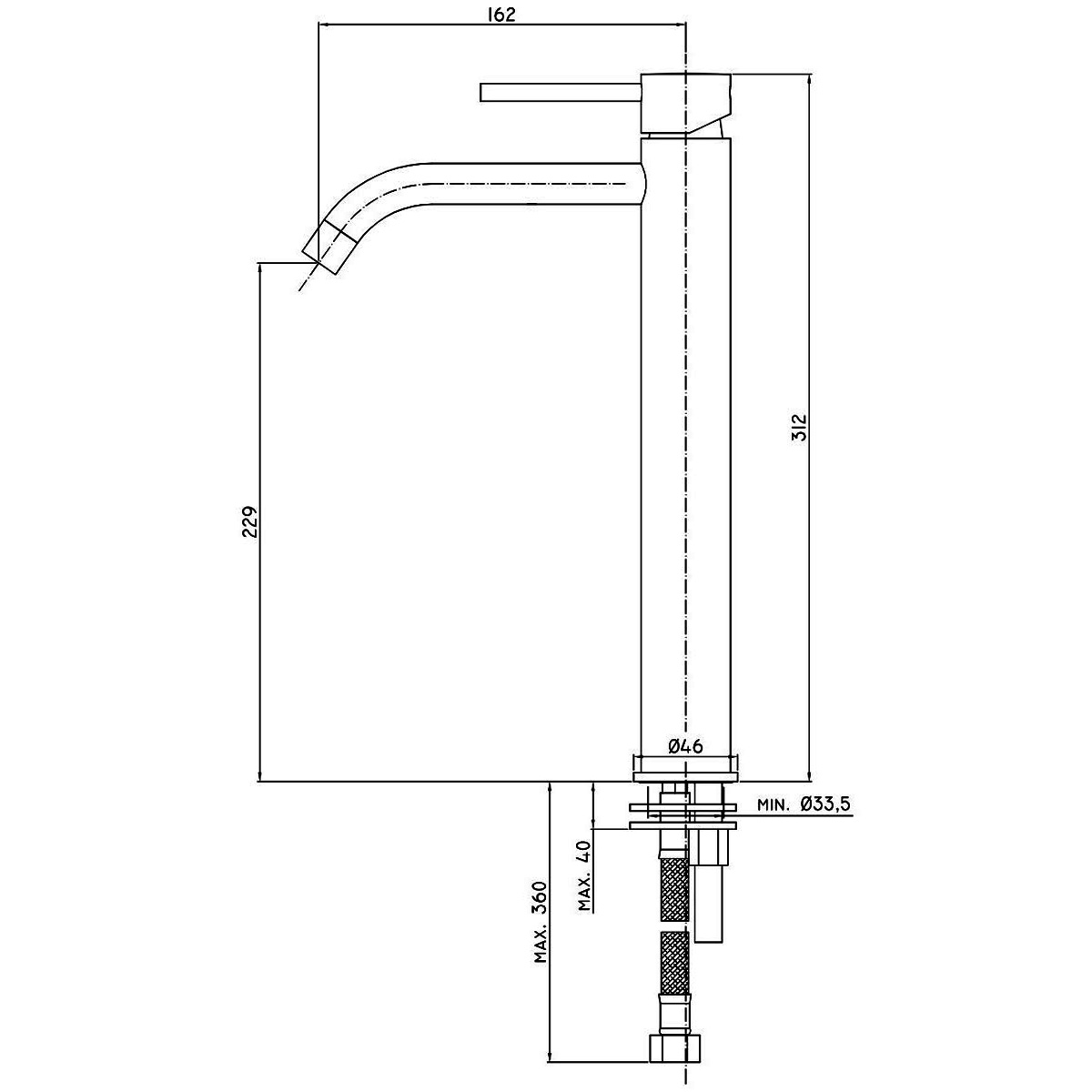 LIG081HG LIGHT Змішувач раковини без донного клапану, золото (1 сорт)