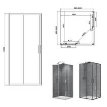 Душова кабіна Devit Art 2.0 FEN2140 90х90 см без піддона, скло прозоре, профіль хром, фото №2