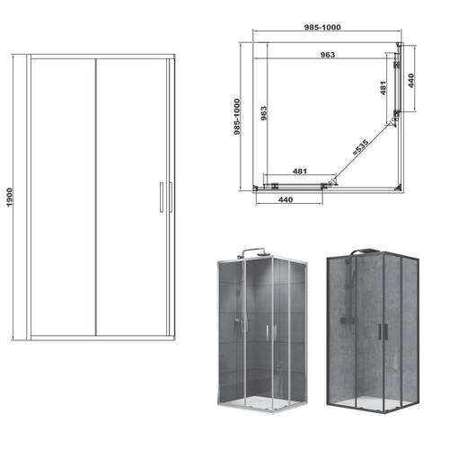 Душевая кабина Devit Art 2.0 FEN2240 100х100 см профиль хром, прозрачное стекло, фото 2