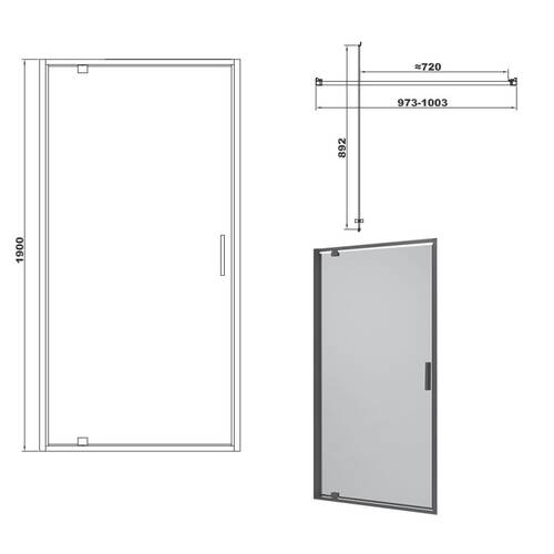 Душові двері Devit Art FEN3440B 100х190 см розпашні, фото 2