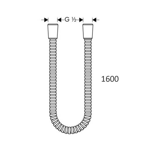 Душевой шланг Axor Montreux 28116990 1,6 м золото полированный, фото 2