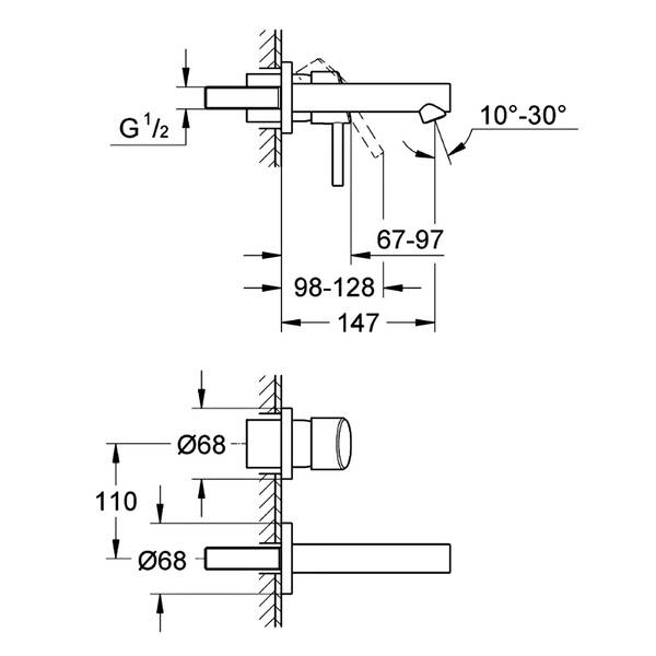 Змішувач прихованого монтажу для раковини Grohe Concetto 19575001 хром, фото 2