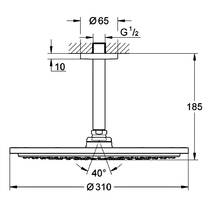 Верхній душ Grohe Rainshower 310 Cosmopolitan 26067AL0 графіт, фото №2