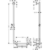 Душова штанга Hansgrohe Unica Comfort L 26403400 з кошиком для зберігання, лівостороння, хром, фото №2