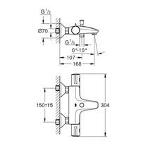 Змішувач для ванни Grohe Grohtherm 800 34576000 з термостатом, хром, фото №2