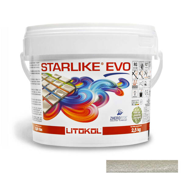 Заповнювач для швів Litokol Starlike Evo 700 епоксидний двокомпонентний 2,5 кг кристал, фото 1