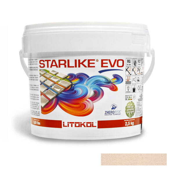 Заповнювач для швів Litokol Starlike Evo 205 епоксидний двокомпонентний 2,5кг травертін, фото 1