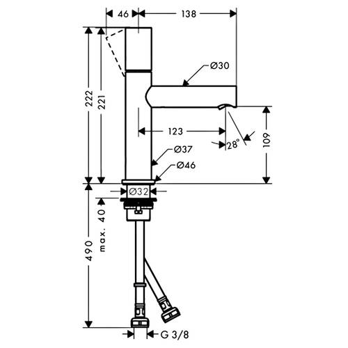 Змішувач для раковини Axor Uno 45002310 червоне золото матовий, фото 2