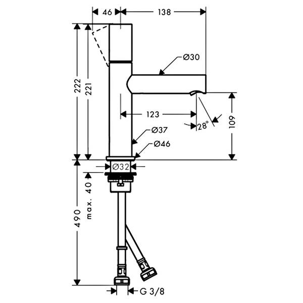 Змішувач для раковини Axor Uno 45002310 червоне золото матовий, фото 2