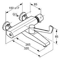 Смеситель для раковины Kludi Medi Care 350850564 с термостатом, для медицинских учреждений, хром, фото №2