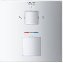 Смеситель скрытого монтажа для душа Grohe Grohtherm Cube 24154000 с термостатом на 2 выхода, хром, фото №3