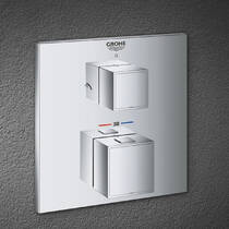 Смеситель скрытого монтажа для душа Grohe Grohtherm Cube 24154000 с термостатом на 2 выхода, хром, фото №6