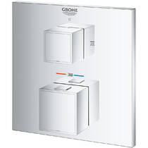 Смеситель скрытого монтажа для душа Grohe Grohtherm Cube 24154000 с термостатом на 2 выхода, хром, фото №4