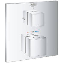 Смеситель скрытого монтажа для душа Grohe Grohtherm Cube 24154000 с термостатом на 2 выхода, хром, фото №1