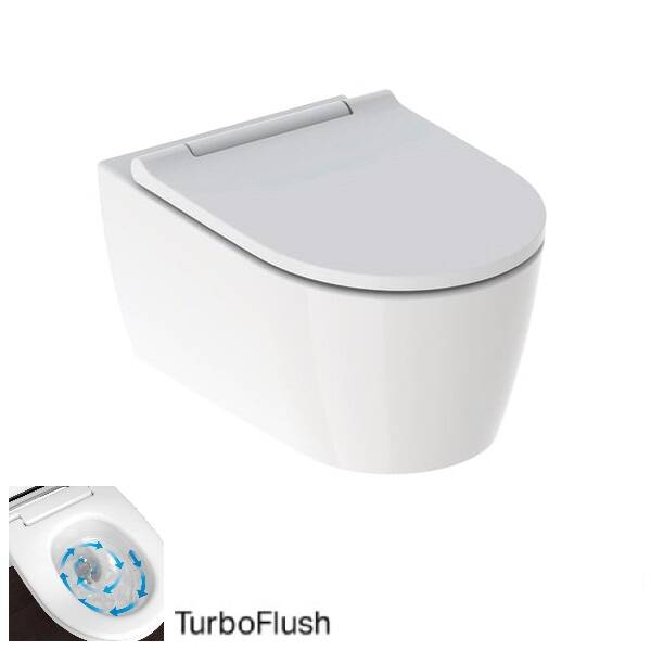 Унітаз підвісний Geberit ONE 500.201.01.1 TurboFlush із сидінням Soft Close, декоративна накладка біла, фото 2