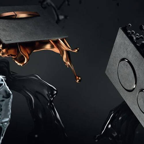 Клавіша змиву Geberit Sigma21 115.650.JV.1 бетон/червоне золото, фото 5