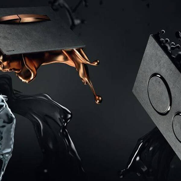 Клавіша змиву Geberit Sigma21 115.650.JV.1 бетон/червоне золото, фото 5