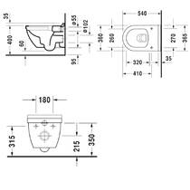 Унітаз підвісний Duravit Starck 3 Rimless 45270900А1 безобідковий із сидінням Soft Close, фото №5