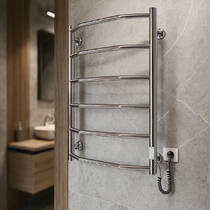 Полотенцесушитель электрический Mario Трапеция HP-ITR 800х530/110 810х520 мм хром 105 Вт, фото №1