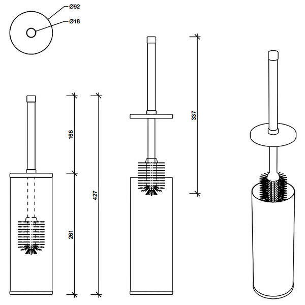 Щетка для унитаза Decor Walther Classic DW 85 WC 0801500 хром, фото 2