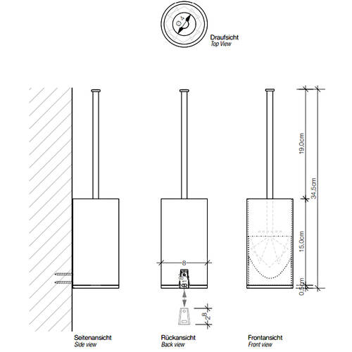 Щітка для унітаза Decor Walther Type U 0804150 запасна, білий, фото 2