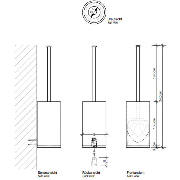 Щітка для унітаза Decor Walther Type U 0804150 запасна, білий, фото 2