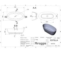 Ванна из искусственного камня Miraggio Estella 168x83 см, фото №3