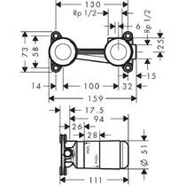 Скрытая часть смесителя для раковины однорычажного Hansgrohe Talis E 13622180, фото №2