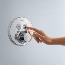 Смеситель скрытого монтажа для душа Hansgrohe ShowerSelect S 15743670 с термостатом, на 2 функции, черный матовый, фото №3