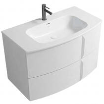 Тумба с раковиной Royo Wave 6477+123067 подвесная 80 см белый матовый, фото №2