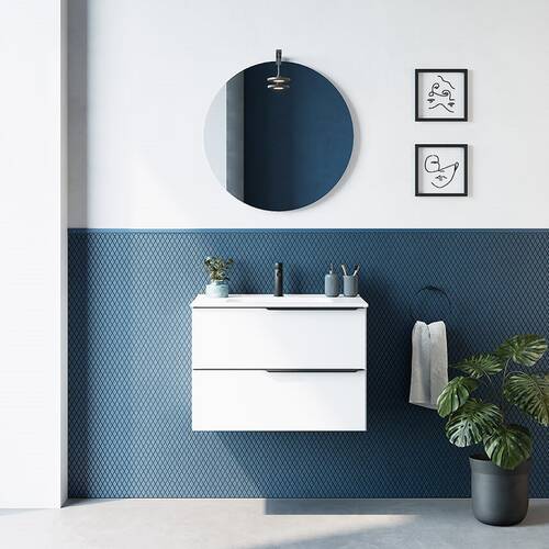 Тумба з раковиною Royo Mio 126354+123343 підвісна 80 см білий, фото 2