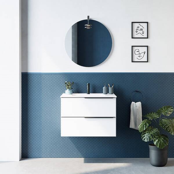 Тумба з раковиною Royo Mio 126354+123343 підвісна 80 см білий, фото 2