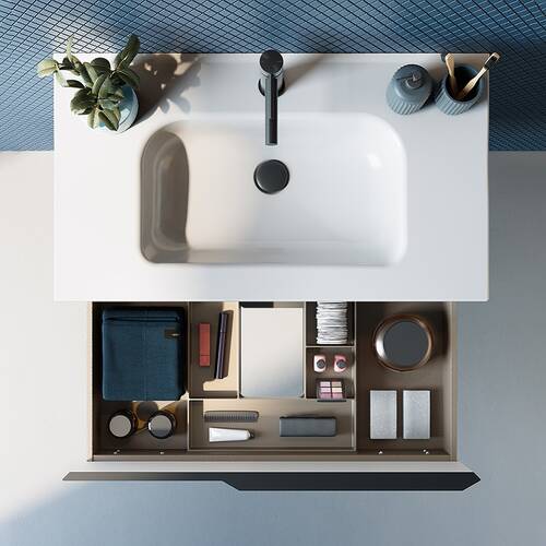 Тумба з раковиною Royo Mio 126354+123343 підвісна 80 см білий, фото 3