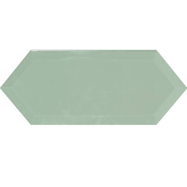 Плитка Monopole Ceramica Cupidon Light Green Brillo Bisel 10x25 см, фото 1
