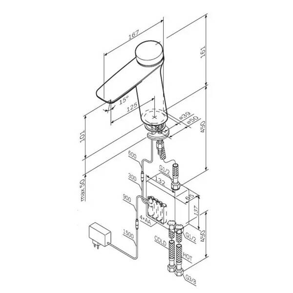 Змішувач для раковини АМ.РМ Inspire V2.0 F50A02400 електронний, фото 7