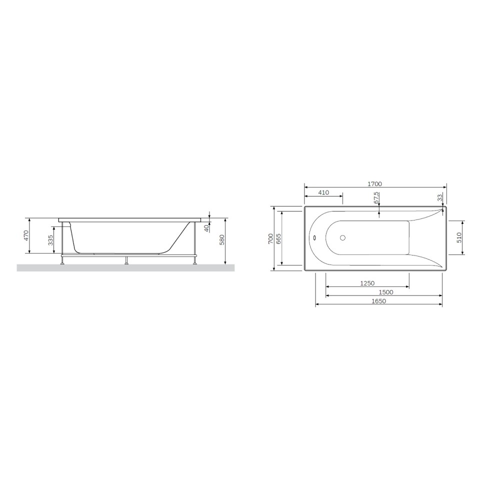 W72A-170-070W-R2 каркас для ванни spirit 170х70 (1 сорт)