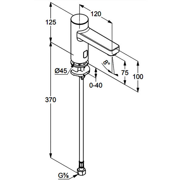 Смеситель для раковины Kludi Zenta SL 3810505 электронный хром, фото 2