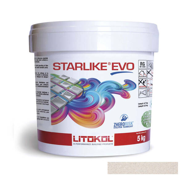 Заповнювач для швів Litokol Starlike Evo 202 епоксидний двокомпонентний 5кг натурале, фото 1