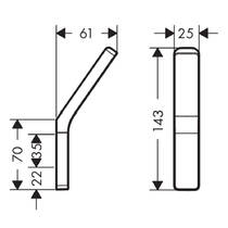 Крючок Axor Universal 42801820 одинарный, никель матовый, фото №2