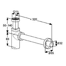 Сифон для раковины колбовый Kludi 1002039-00 черный матовый, фото №2
