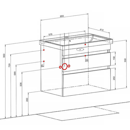 Тумба Аква Родос Вінтаж 7569 підвісна аліканте з раковиною Frame 70 см, фото 6